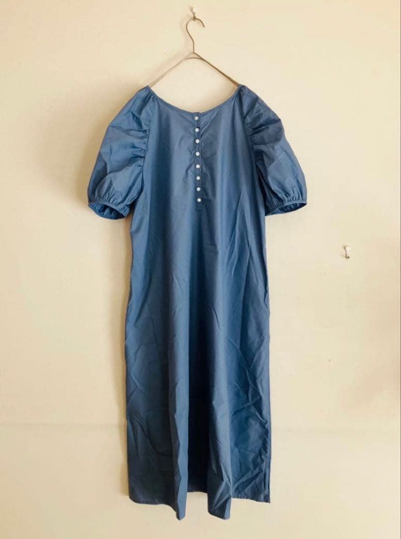 新品●Donobanドノバン●パフスリーブ2way ロングワンピース●ブルー — image 2