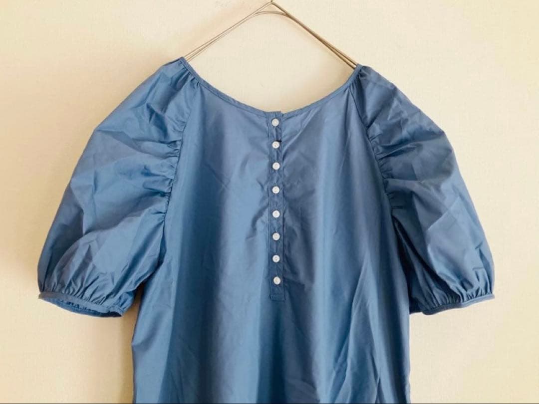 新品●Donobanドノバン●パフスリーブ2way ロングワンピース●ブルー — image 4