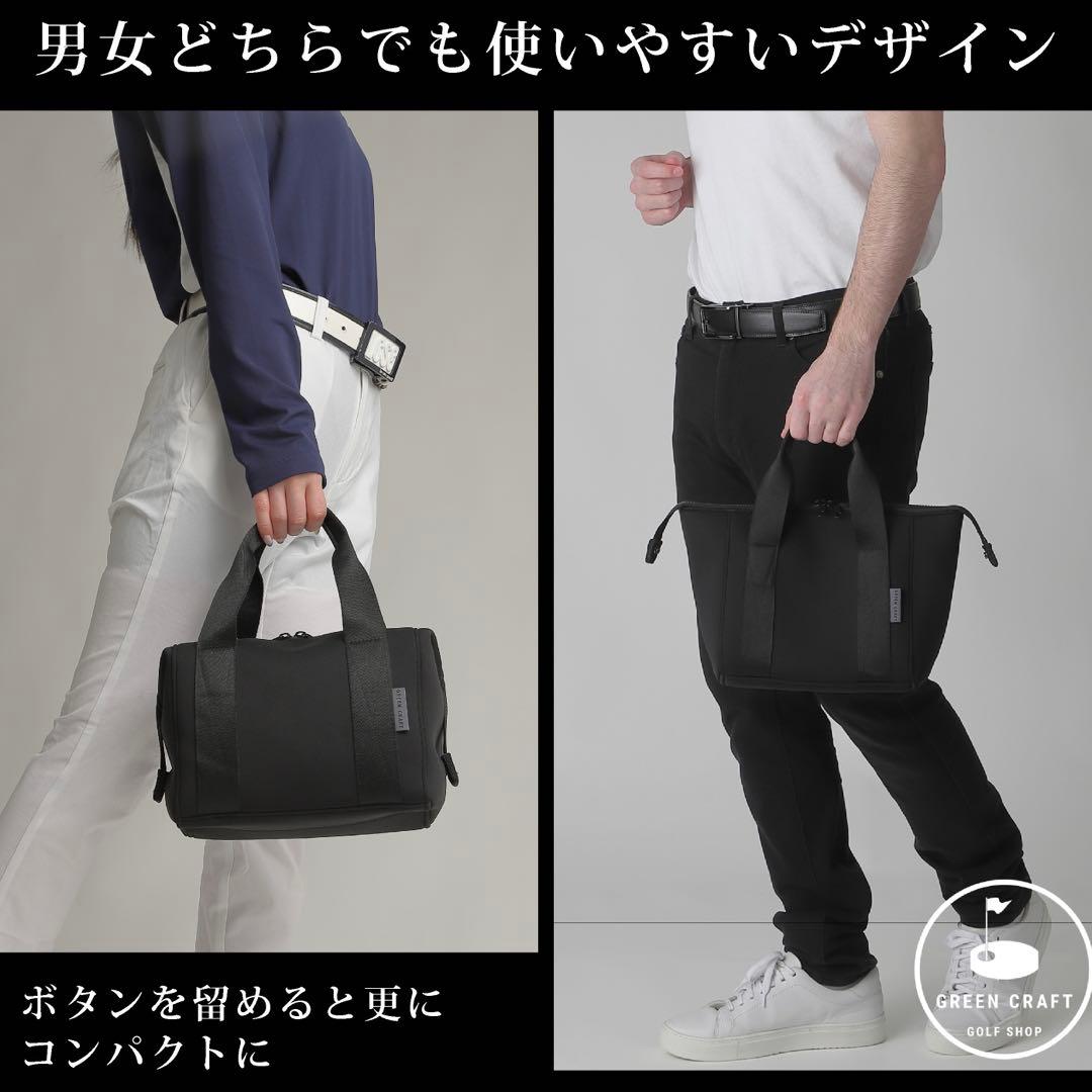 ゴルフ ラウンドバッグ カートバッグ ネオプレン 軽量 ブラック ミニトート — image 2