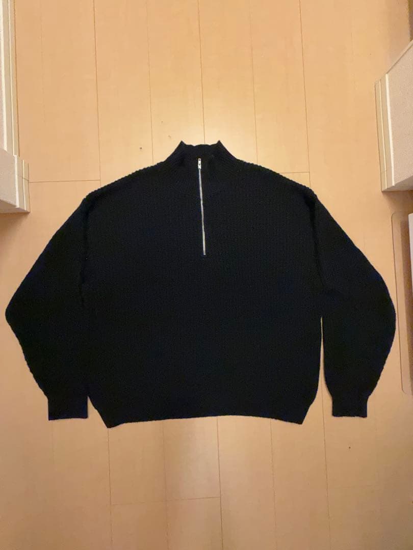 【完売品】ハーフジップ ビッグシルエットプルオーバーニット — image 3