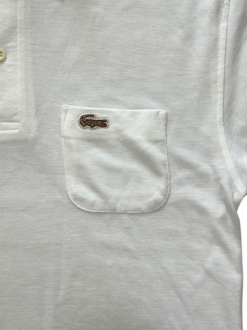 LACOSTE ポロシャツ ホワイト ピンク 胸ポケット付 — image 2