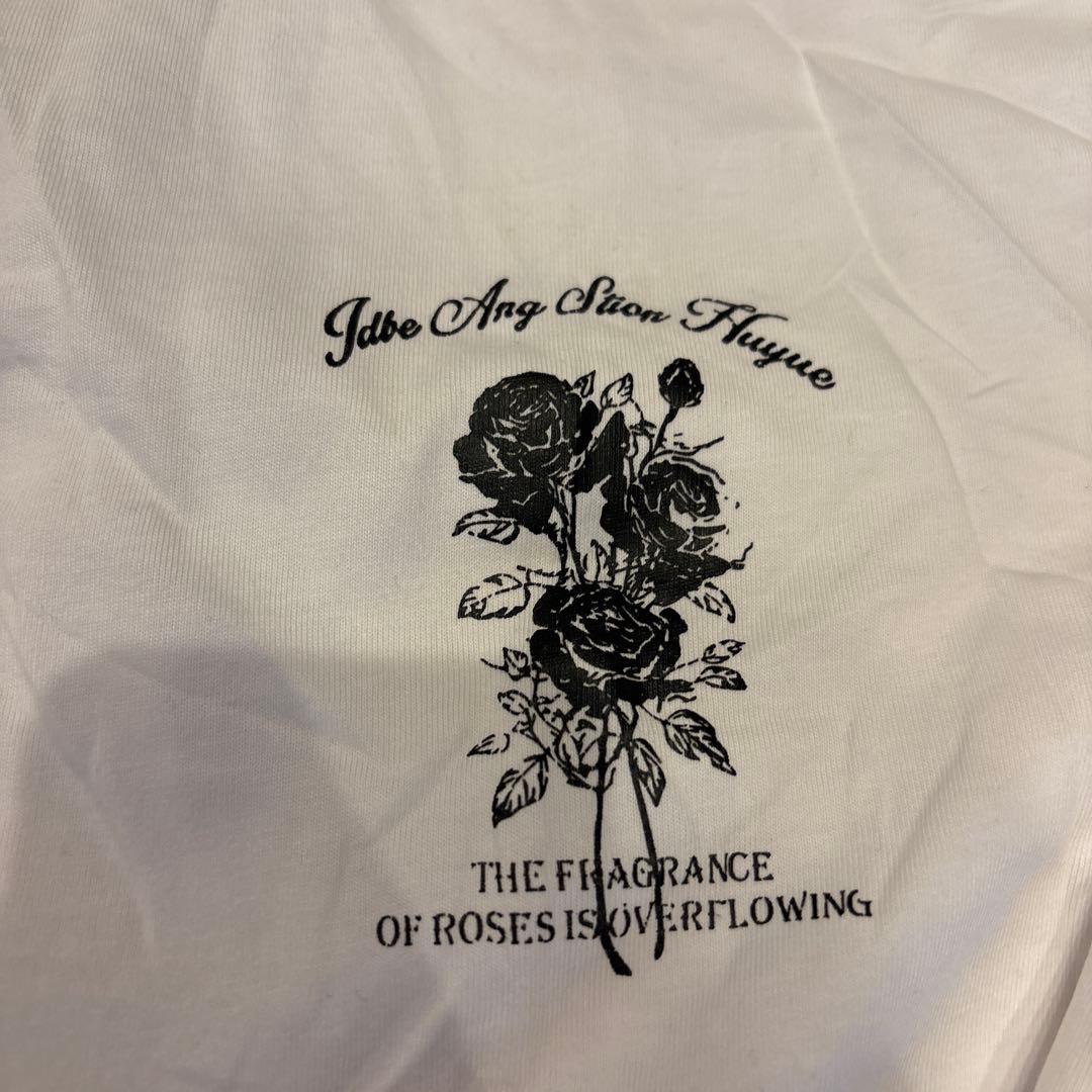 限定セール！現品限り！バラ　長袖Tシャツ ホワイト　速乾　ダンス　ストリート — image 2