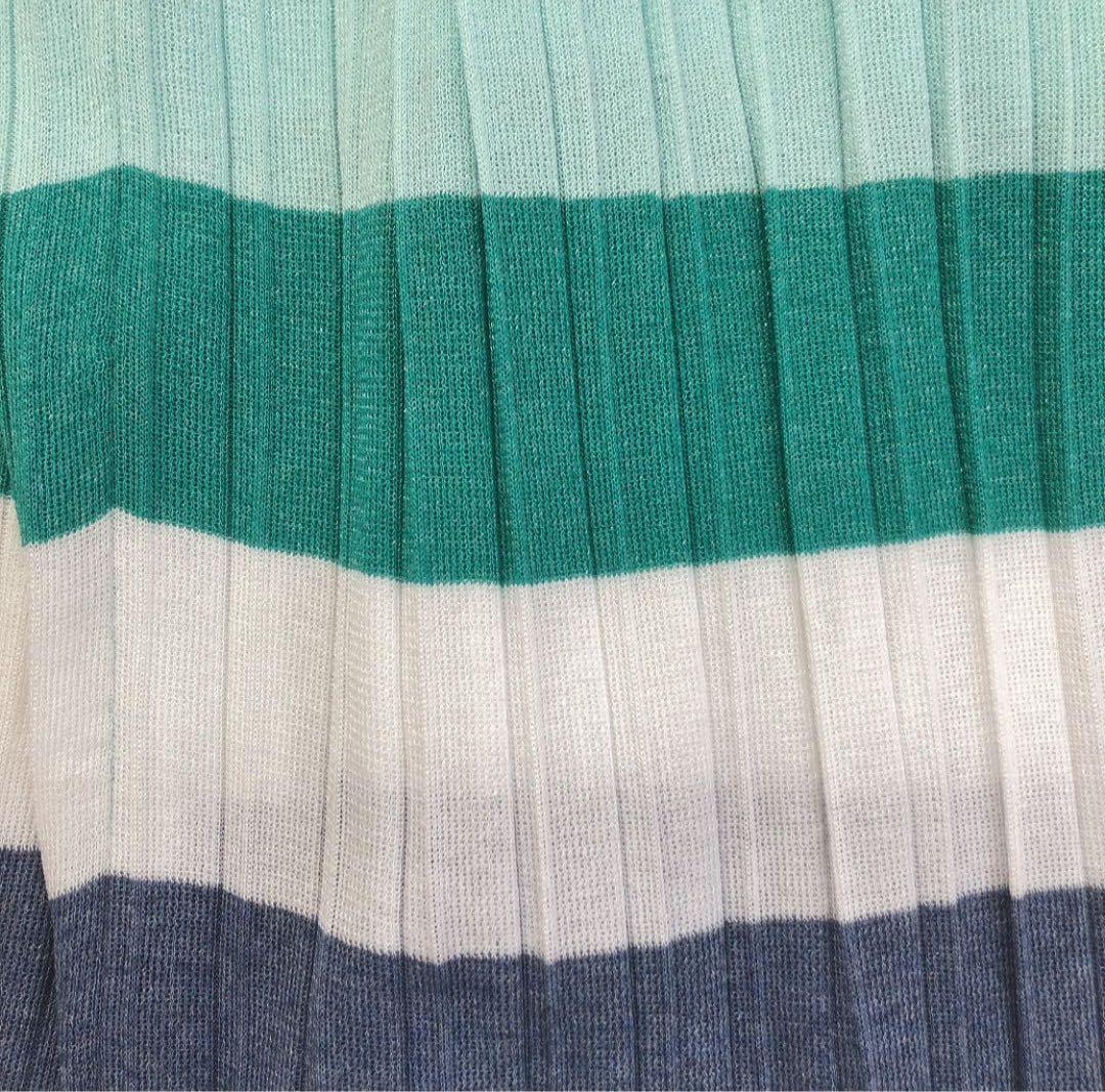 Ballsey レーヨンポリエステルボーダー プリーツスカート — image 5
