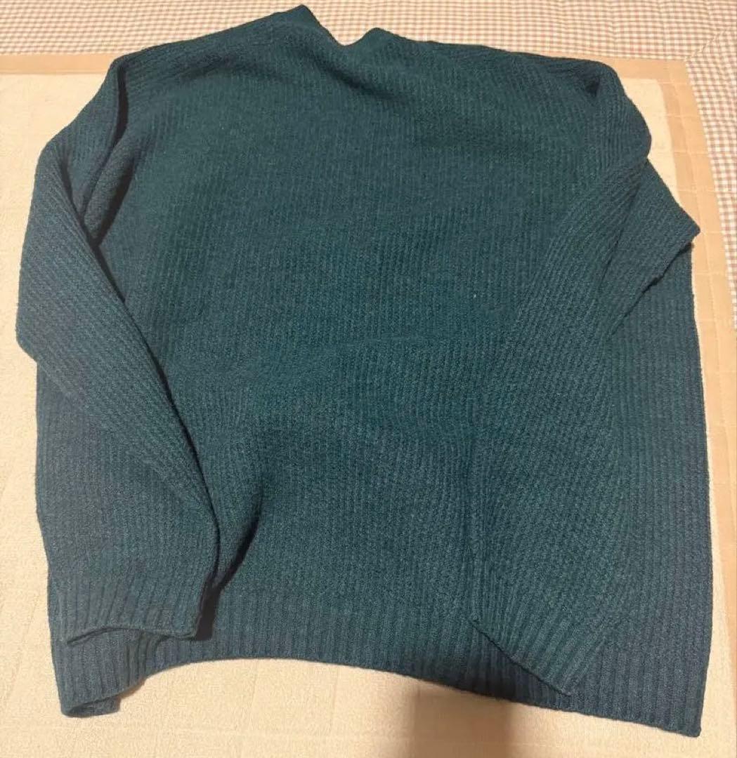 ｟6月末まで｠【UNIQLO】スフレヤーンVネックセーター 緑　M — image 5
