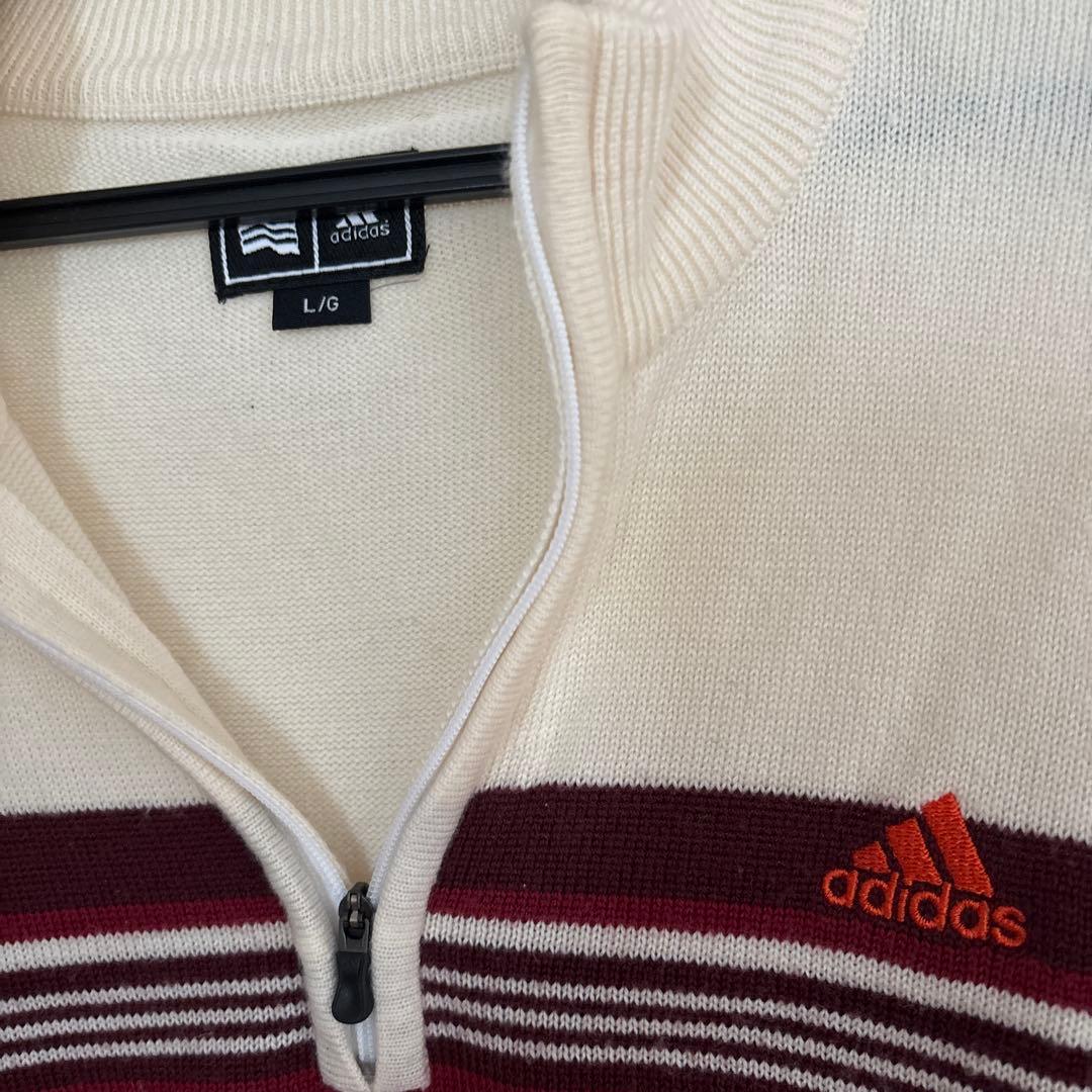 adidas ハーフジップ ニット セーター Lサイズ — image 2
