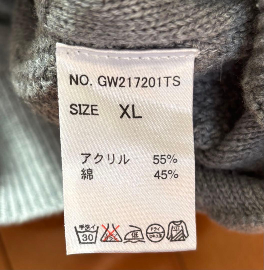 GLOBAL WORK 長袖 洗えるニット グレー XL — image 4