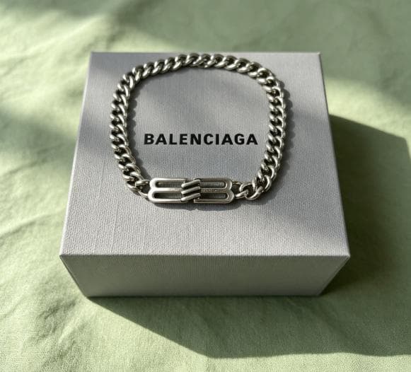 極美品BALENCIAGA シルバーチェーンブレスレット — image 2