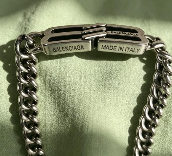 極美品BALENCIAGA シルバーチェーンブレスレット — image 4