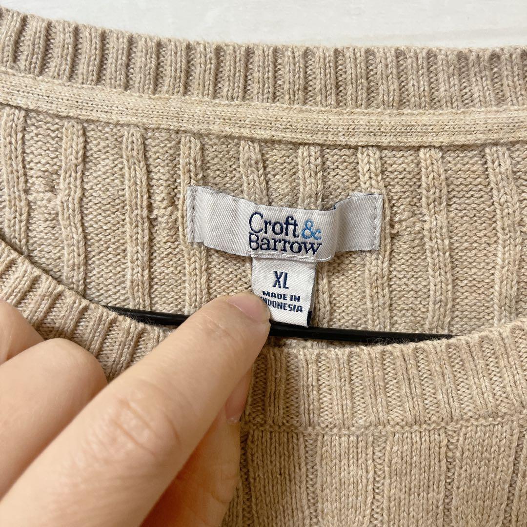 Croft & Barrow [XL] ニット グレー ベージュ ボーダー — image 3