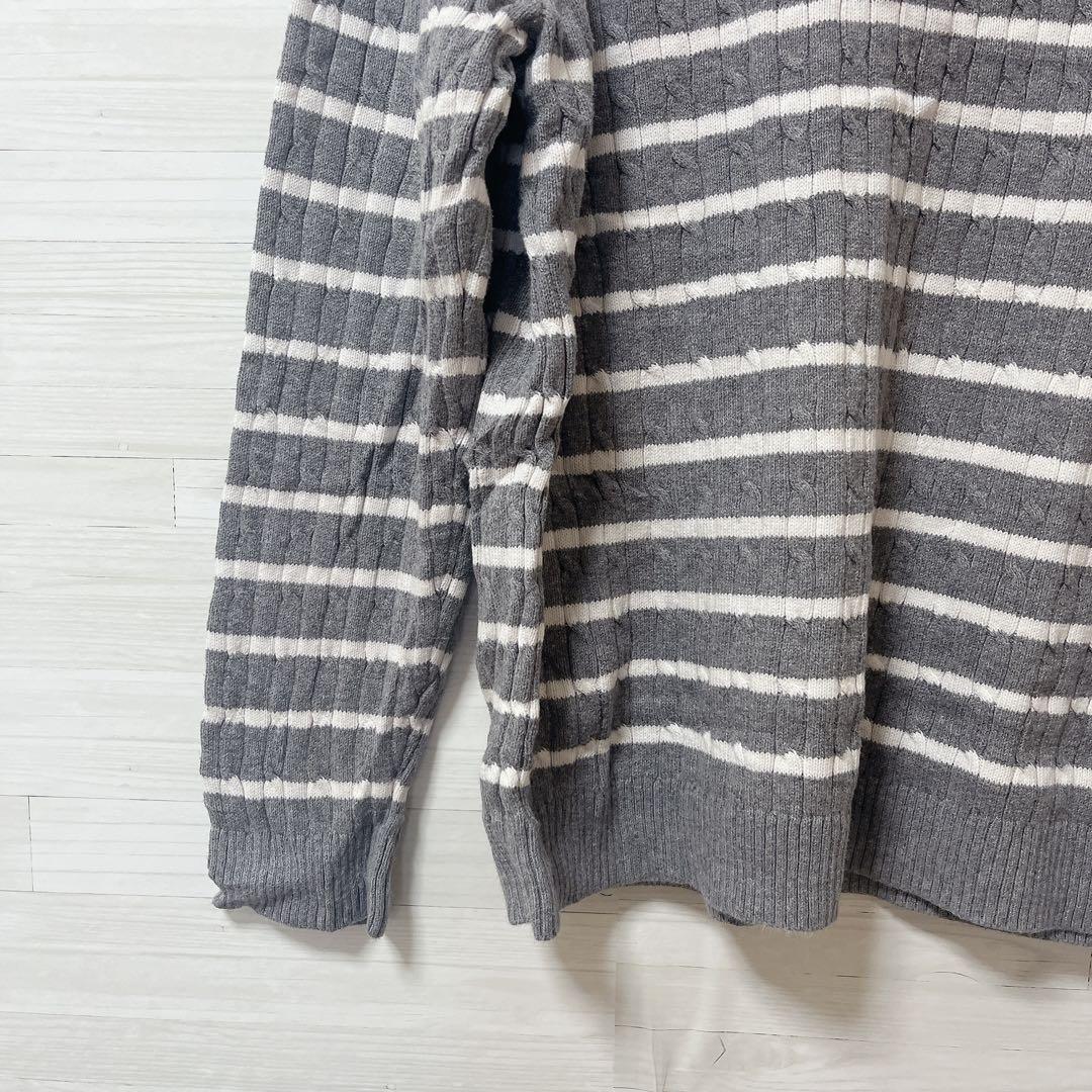 Croft & Barrow [XL] ニット グレー ベージュ ボーダー — image 5