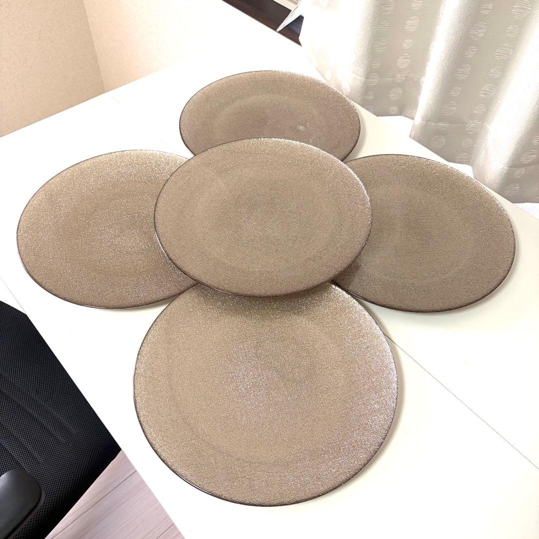 超美品 ヴェトロフェリーチェ 大皿 グリッター ジンジャー シャンパンゴールド — image 2