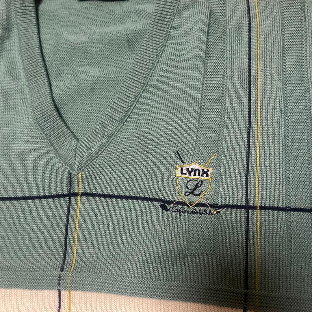 Lynx Vネック ニット セーター グリーン系 — image 2