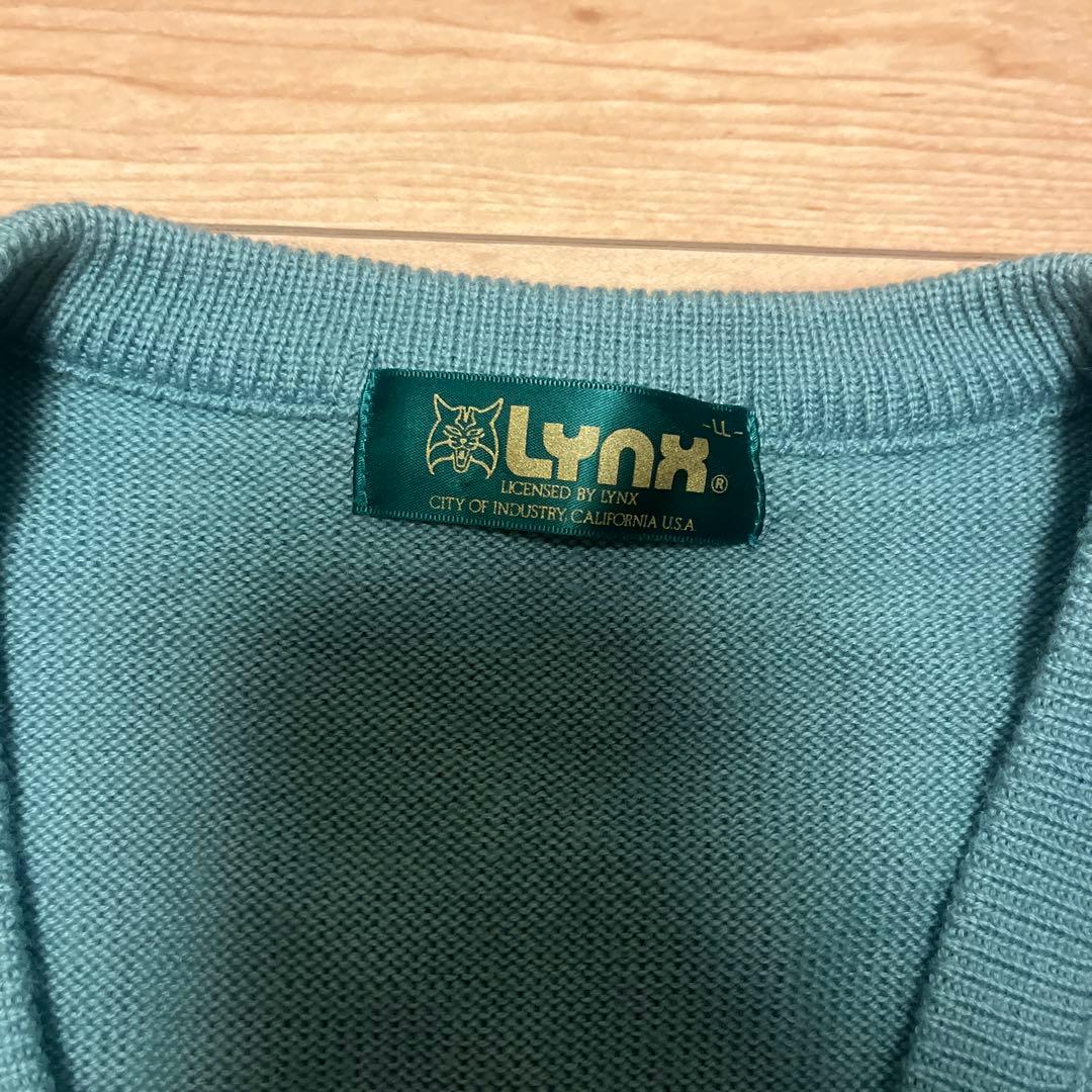 Lynx Vネック ニット セーター グリーン系 — image 3