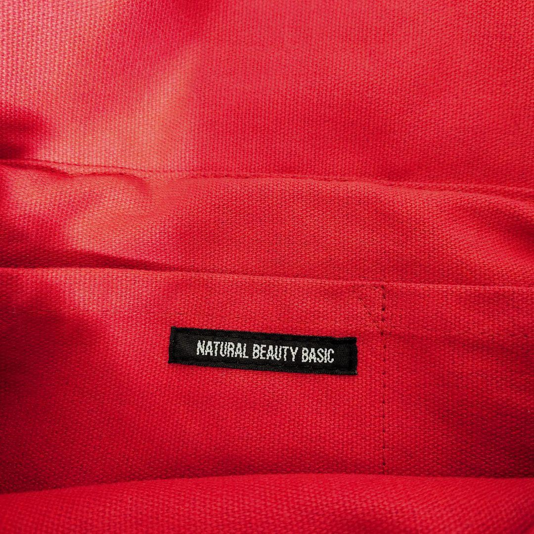 NATURAL BEAUTY BASIC　かご　トートバッグ　　赤　リボン — image 4
