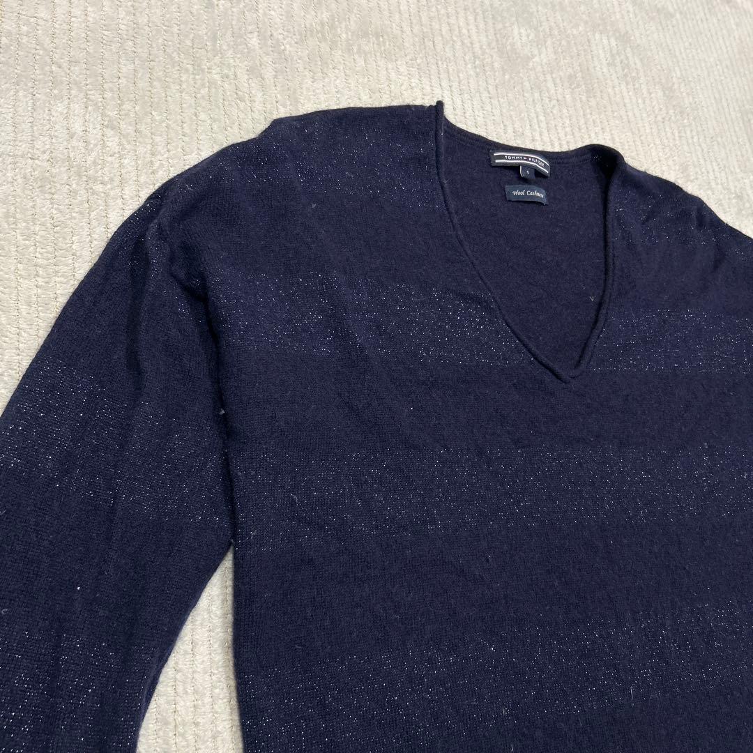 TOMMY HILFIGER ネイビー Vネック セーター S — image 3