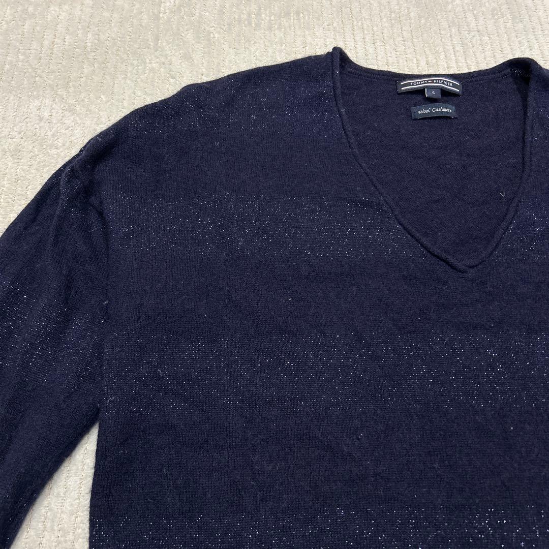 TOMMY HILFIGER ネイビー Vネック セーター S — image 4