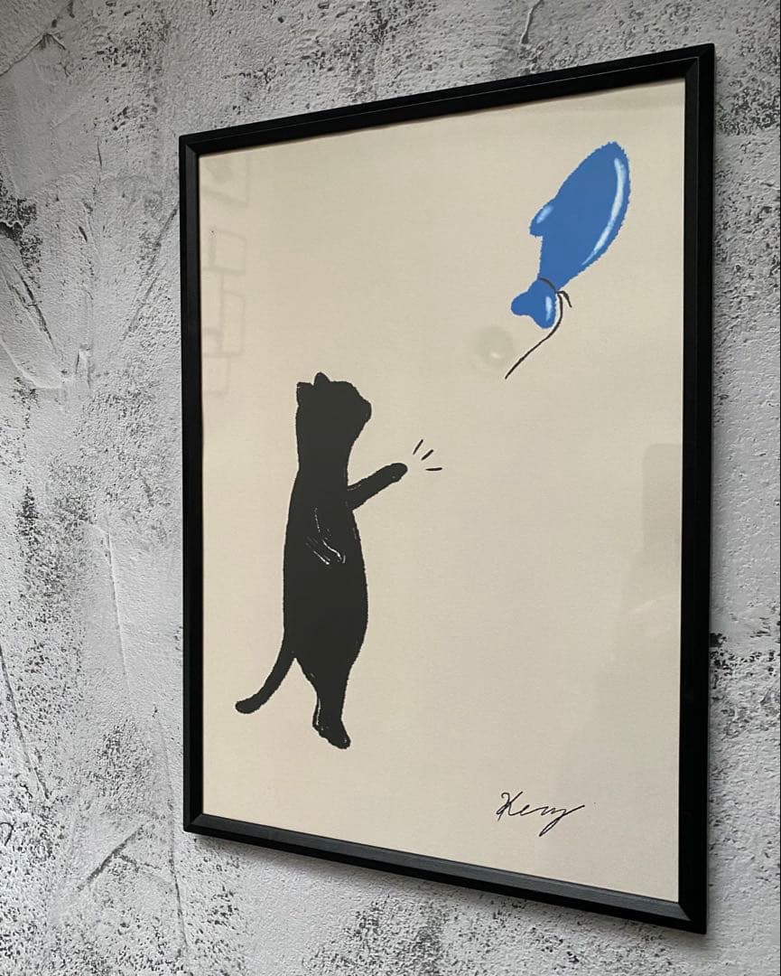 ★A4フレーム付き★オリジナル アートポスター Fish 猫 インテリア — image 3