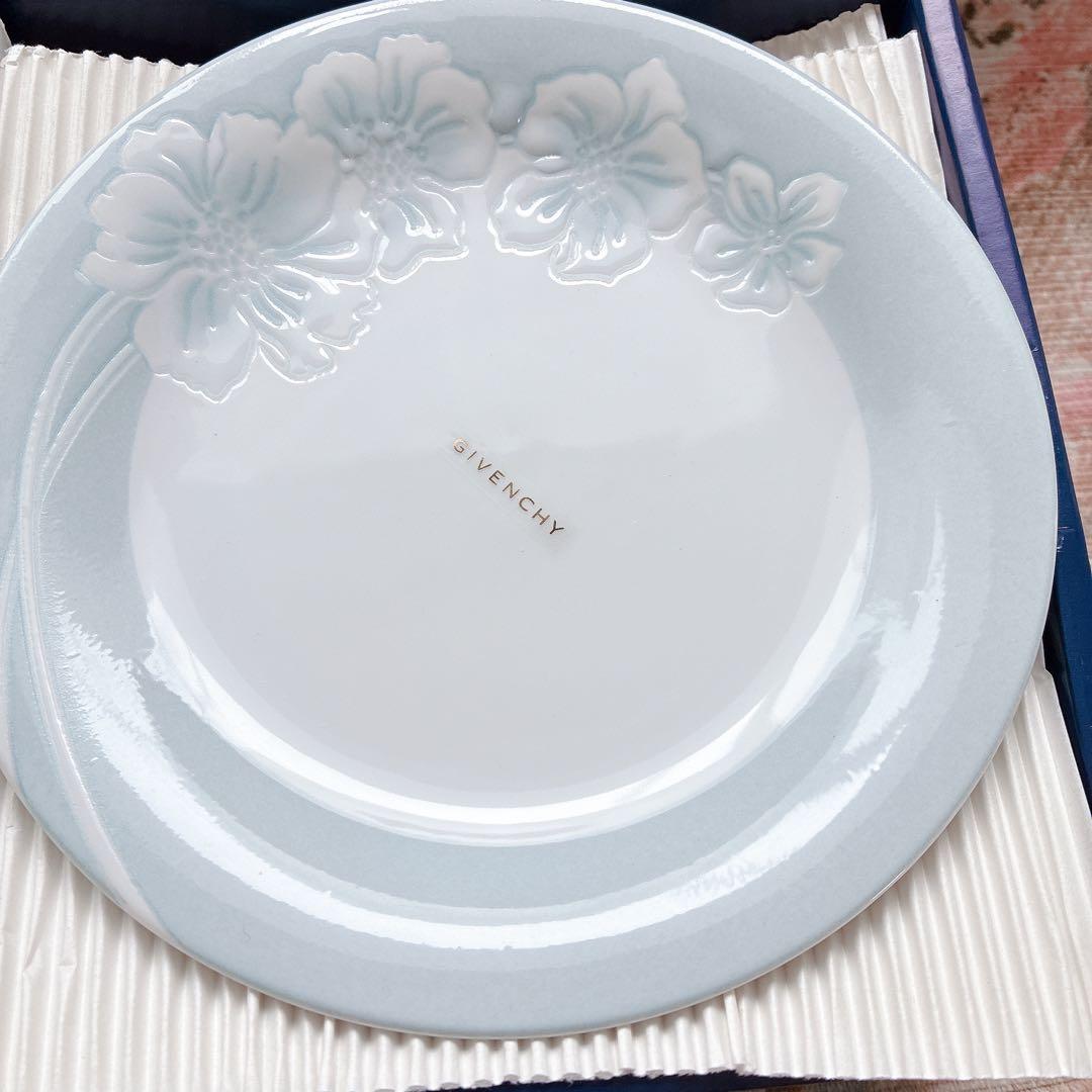 GIVENCHY シチューセット GC11-74 皿　陶器　白　水色　5枚組 — image 2