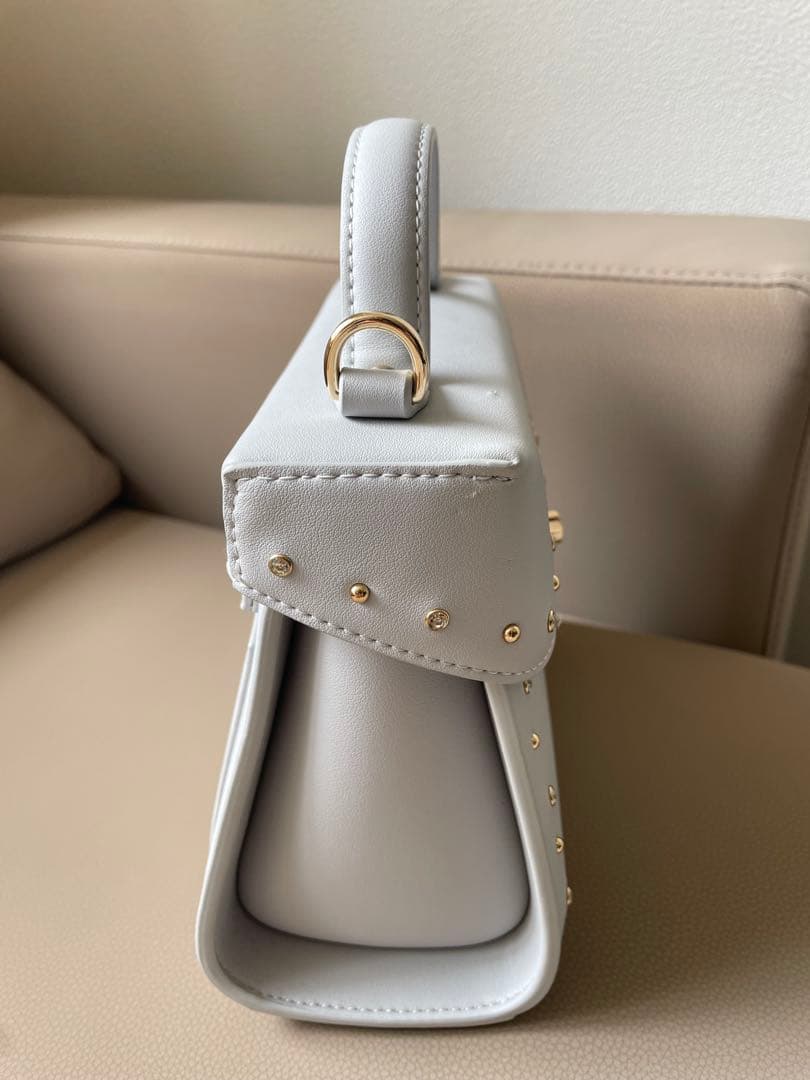 【入手困難】DIANAスタッズハンドバッグ グレー ビジュー2WAYショルダー — image 5