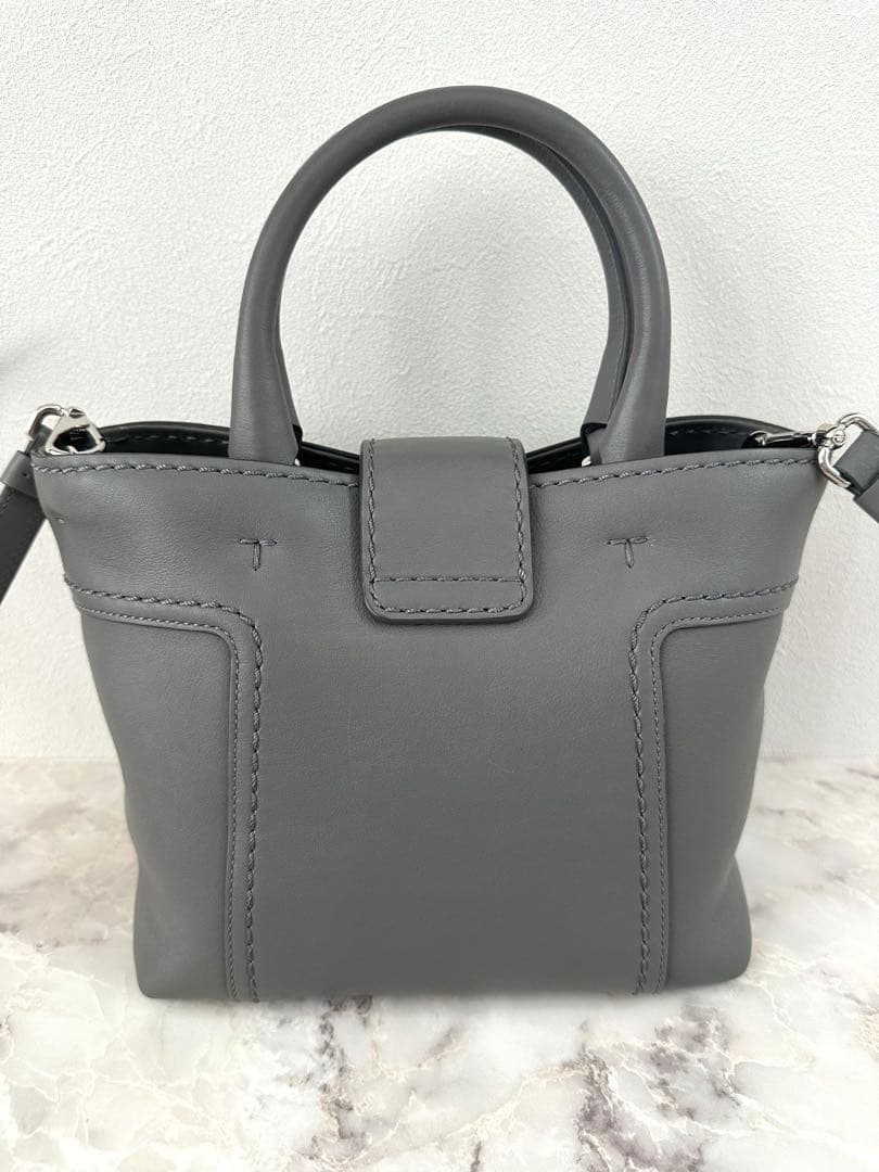 TOD's トッズ ダブルT ハンドバッグ ミニバッグ グレー — image 2