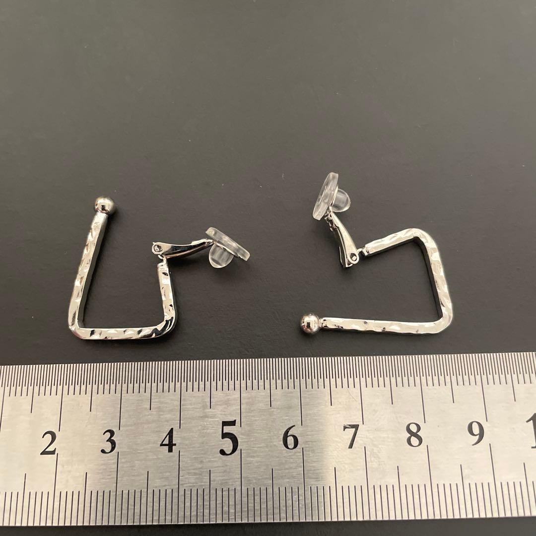 シルバー ノンホール イヤリング フープ クリア キャッチ クッション 銀 — image 3