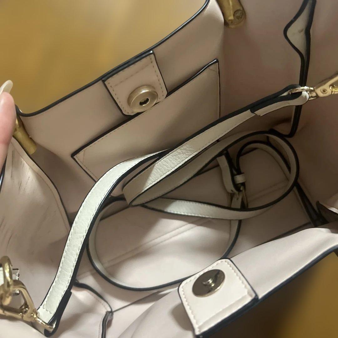 バンブーハンドル 2WAY ハンドバッグ アイボリー — image 2