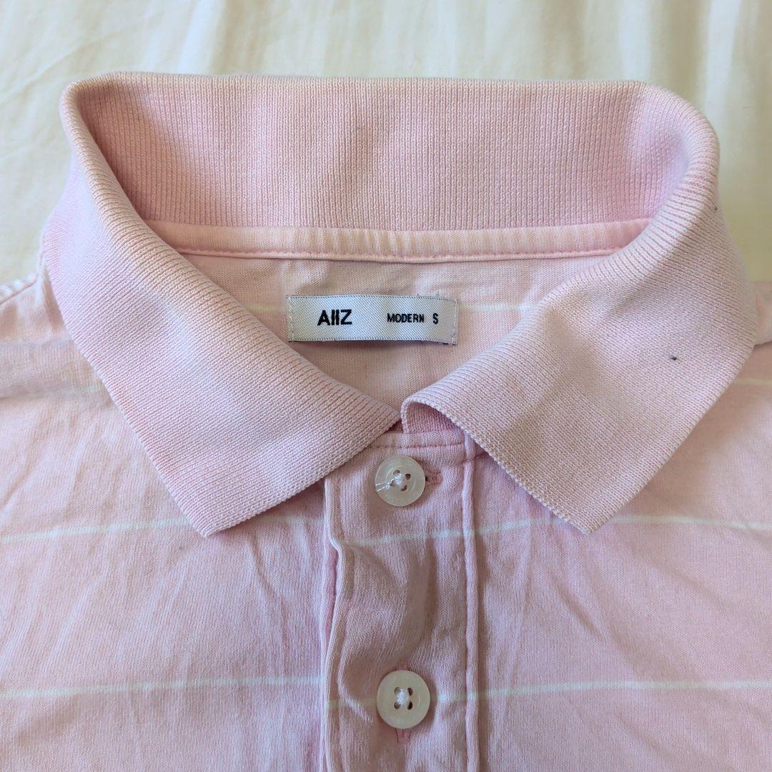 AllZ ポロシャツ ピンク ボーダー サイズS — image 2