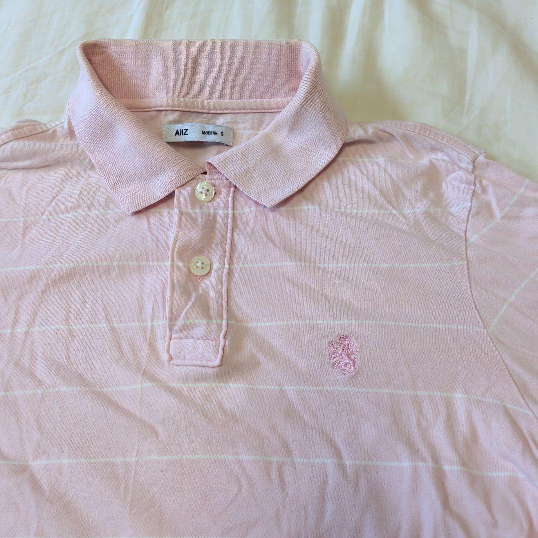 AllZ ポロシャツ ピンク ボーダー サイズS — image 3