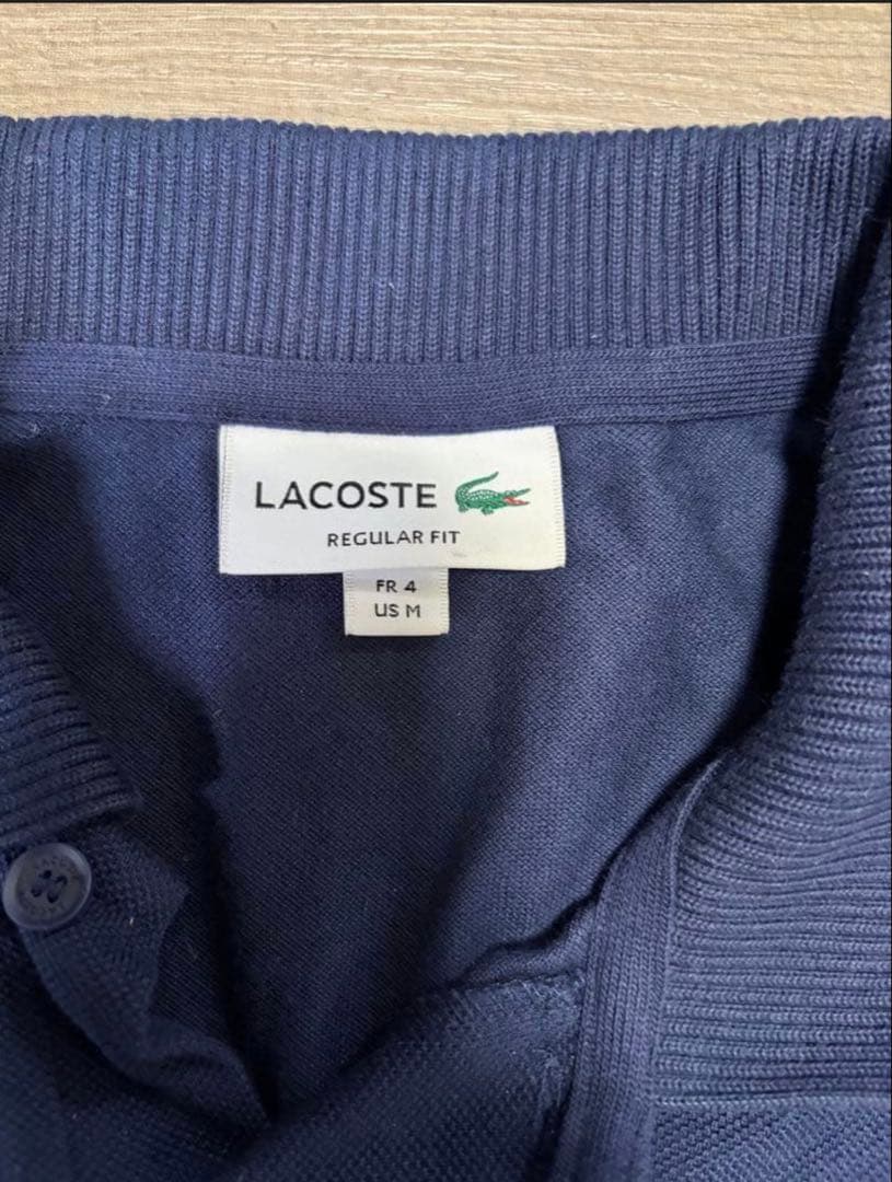 LACOSTE ネイビー ポロシャツ US M — image 2