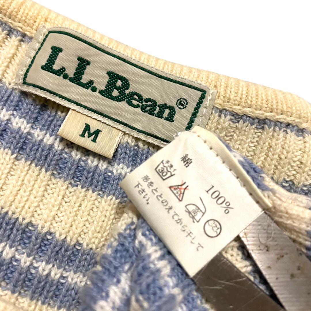 【L.L.Bean】　コットンリブニットカットソー　M マルチボーダー — image 3