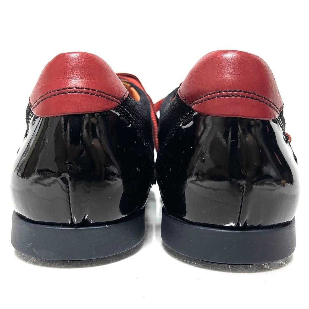★極美品★LOBBS★イタリア製★レザースニーカー★24.5★ネイビーブラック★ — image 3