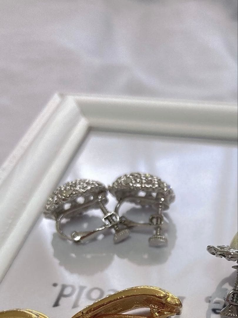 ヴィンテージイヤリング silver ストーンイヤリング アクセサリー年代物 — image 2