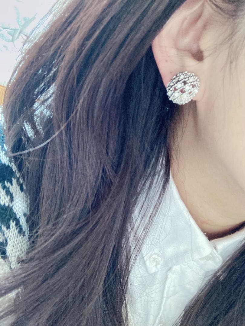 ヴィンテージイヤリング silver ストーンイヤリング アクセサリー年代物 — image 5