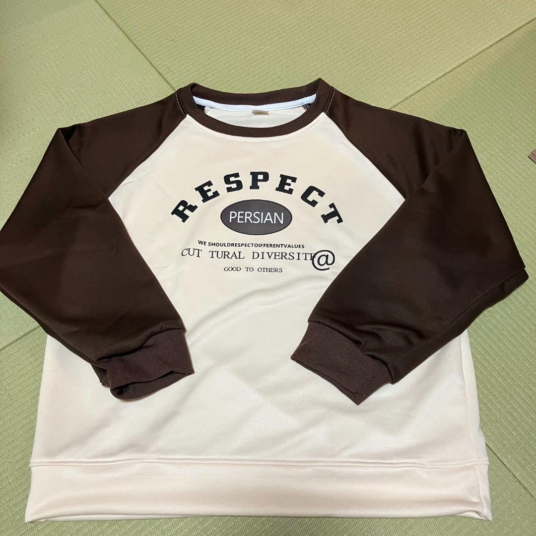 【新品】ラグラン スウェット L カレッジロゴ トレーナー 茶色 長袖 — image 2