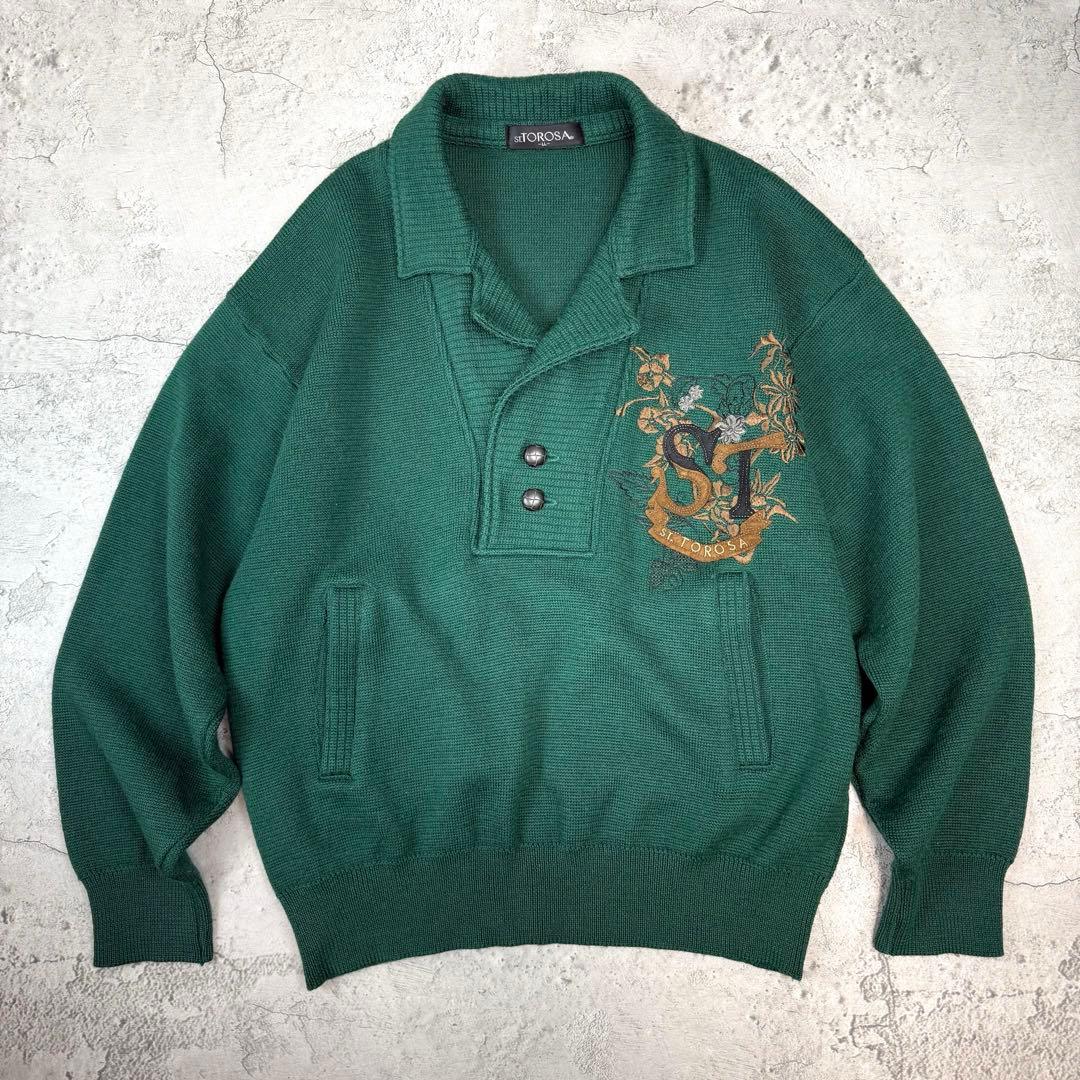 80's ST.TOROSA 昭和レトロ　ショールカラー　肉厚ウールニット — image 2