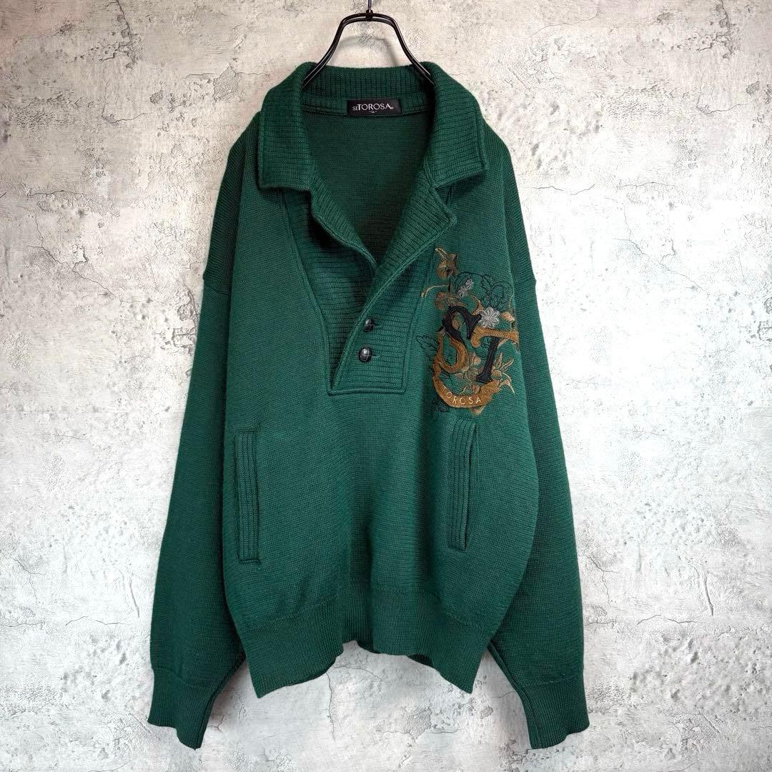 80's ST.TOROSA 昭和レトロ　ショールカラー　肉厚ウールニット — image 3