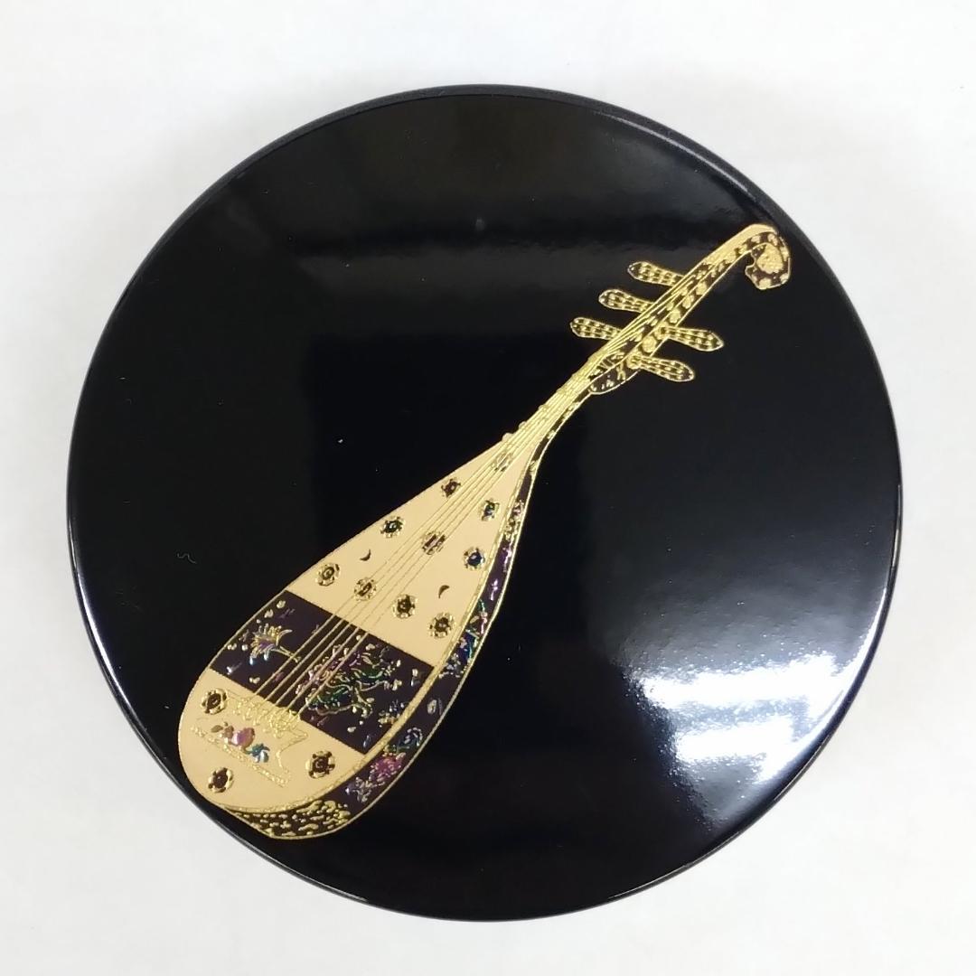 木質樹脂製蒔絵香合　「琵琶」　2.6寸 — image 2
