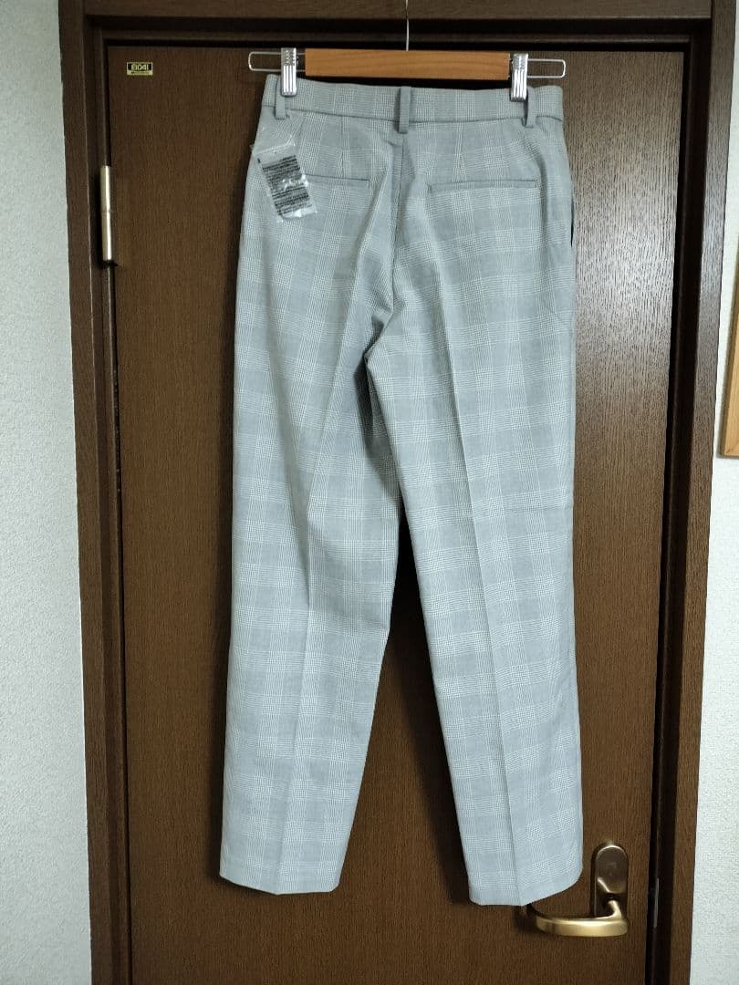 【新品】UNIQLOスマートアンクルパンツМサイズチェック柄ライトグレー — image 2