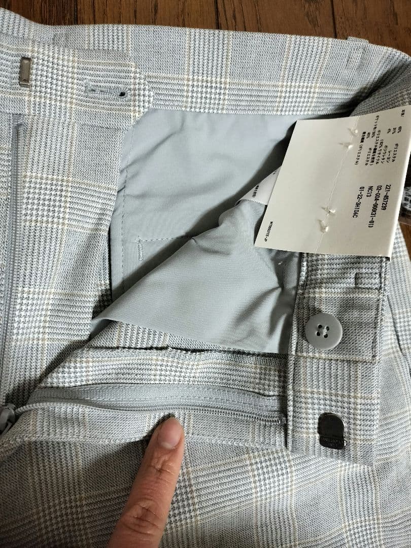 【新品】UNIQLOスマートアンクルパンツМサイズチェック柄ライトグレー — image 5
