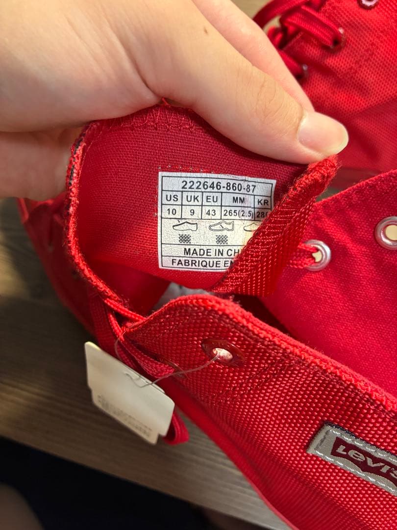 Levi's ハイカットスニーカー レッド 26.5cm — image 3