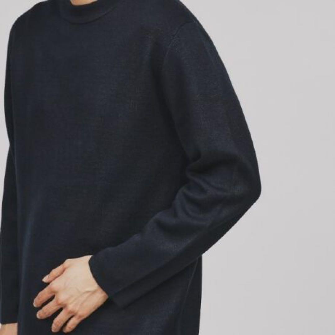 シンプル クルーネック ニット セーター ブラック — image 5