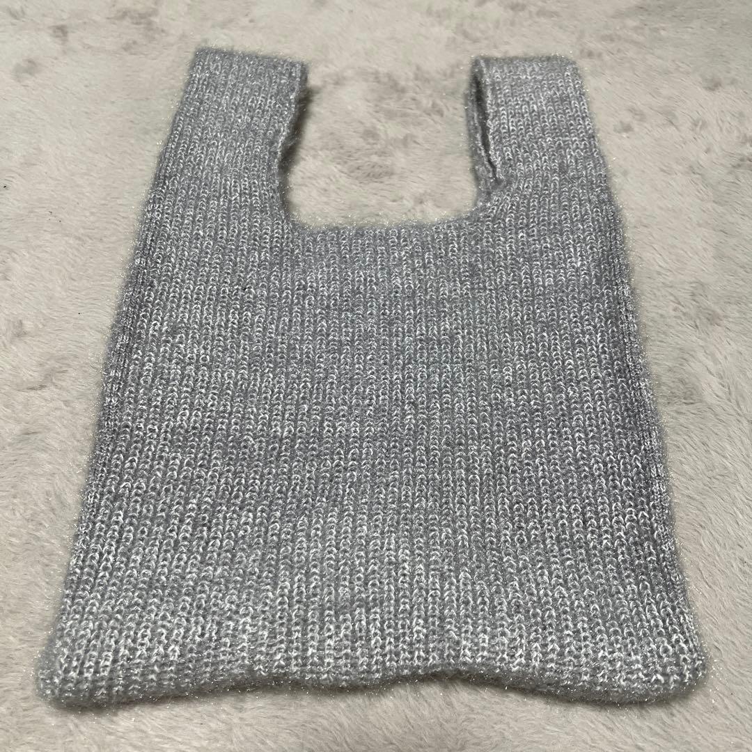 ニット素材 マルシェバッグ シルバー — image 2