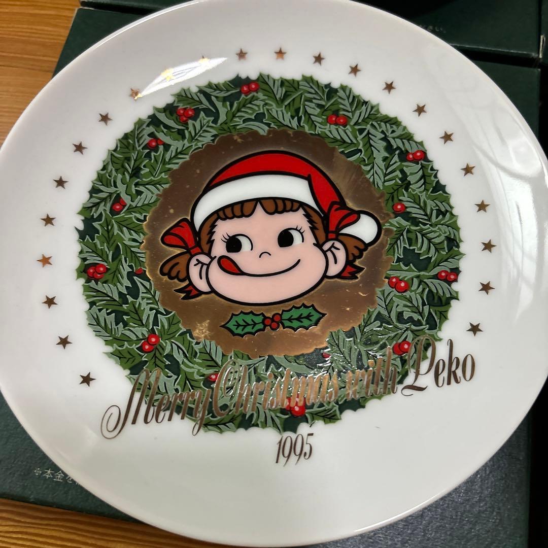 不二家 ペコちゃん 1995 クリスマスプレート 4枚セット — image 2