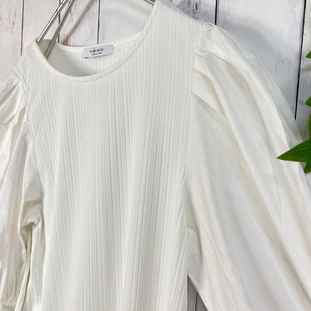 【美品】ROSE BUD　プルオーバー　長袖カットソー　ホワイト　サイズフリー — image 5