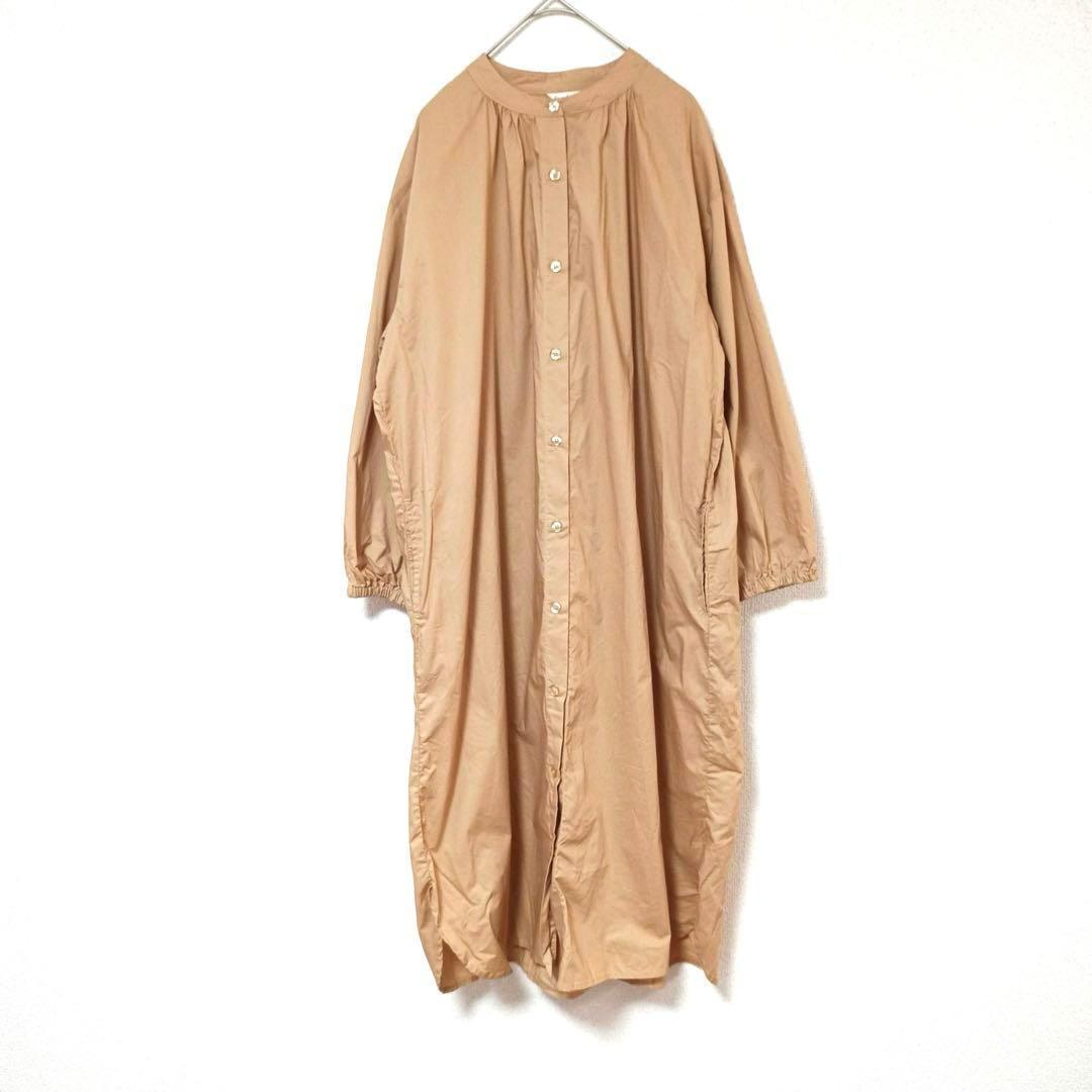 flow and fintery ベージュ ロングシャツ ボタン付き　M — image 2