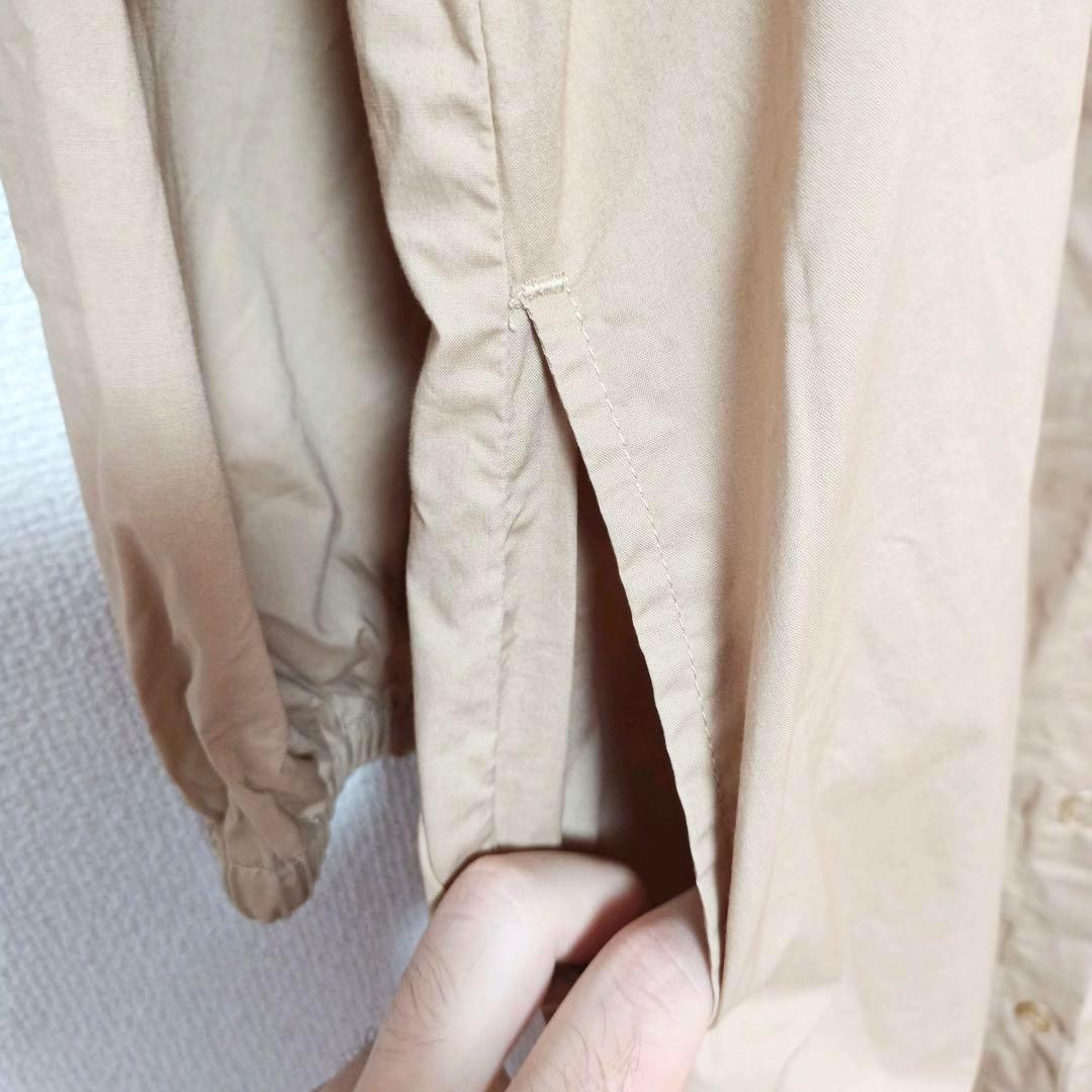 flow and fintery ベージュ ロングシャツ ボタン付き　M — image 3
