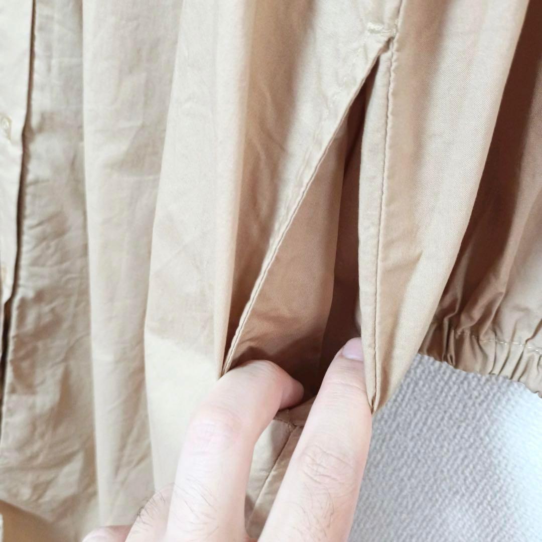 flow and fintery ベージュ ロングシャツ ボタン付き　M — image 4