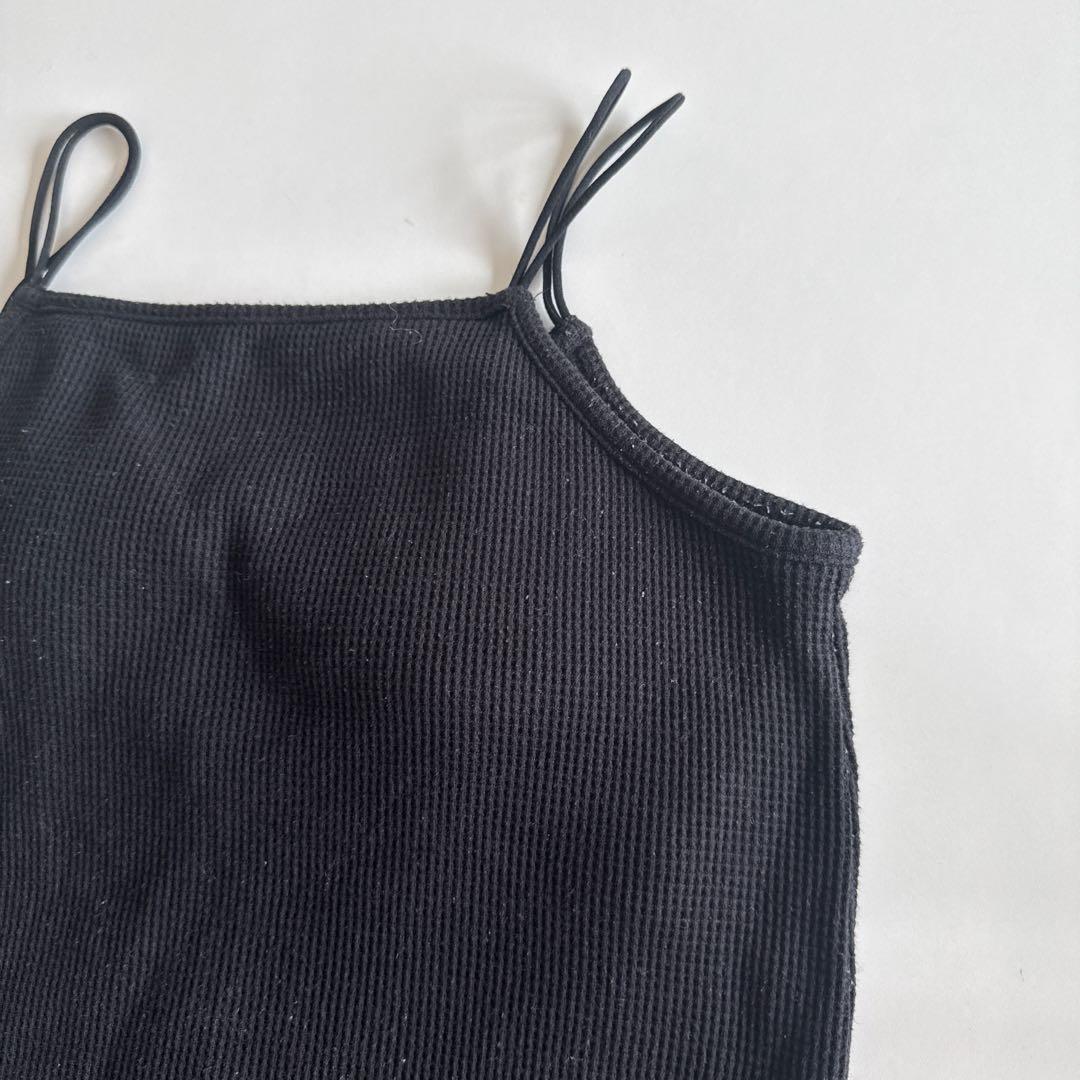 COCA コカ OUT BRA ワッフルキャミワンピース ブラック ワッフル — image 4