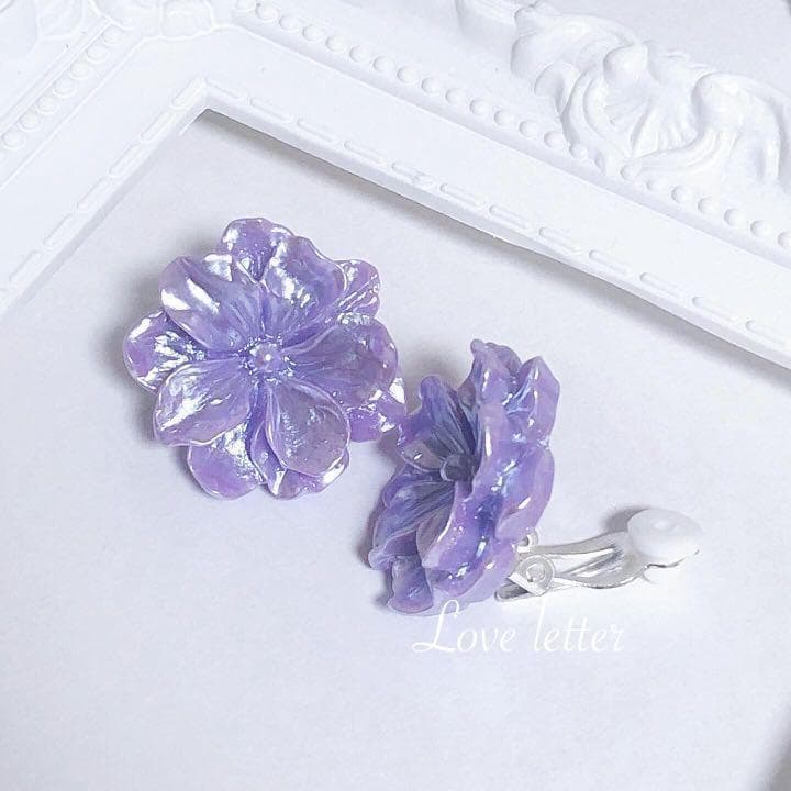 No.682 ラベンダーフラワーイヤリング 韓国 春夏 上品 — image 4