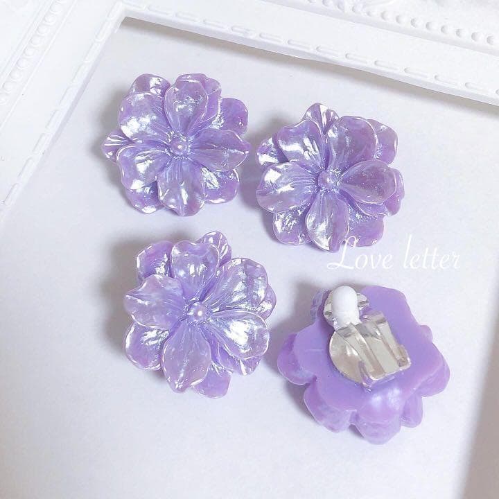 No.682 ラベンダーフラワーイヤリング 韓国 春夏 上品 — image 5
